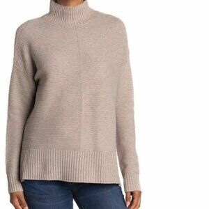 Nordstrom Sweet Romeo Cool Girl Tunic Sweater Ribbed Knit Beige Tan Size small S